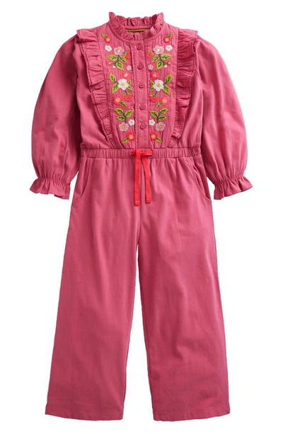 Mini Boden Kids' Embroidered Jersey Jumpsuit Blush Pink Girls Boden