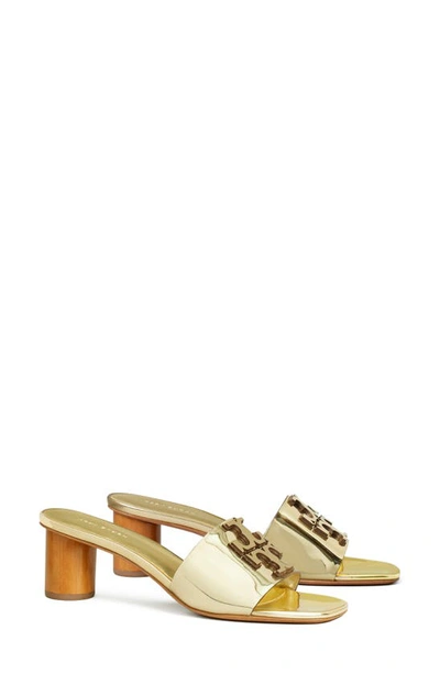 Tory Burch Ines Metallic Medallion Mule Sandals In Spark Gold