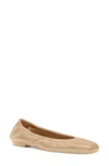 Stuart Weitzman Leather Ballet Flat In Adobe