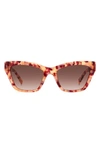 Kate Spade New York Fay 54mm Gradient Cat Eye Sunglasses In Pink Havana/ Brown Gradient
