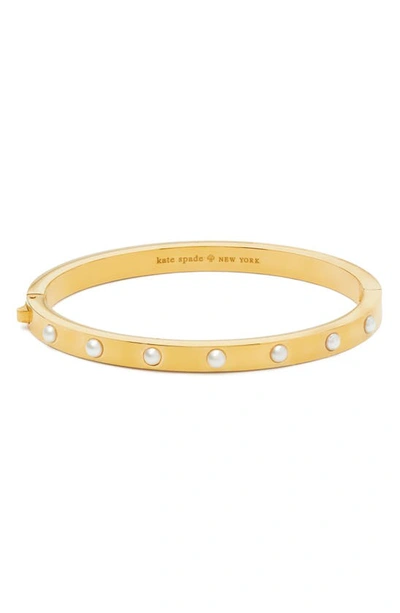 Kate Spade Slim Bangle In White Gold,plear