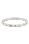 Kate Spade New York Set In Stone Metal Hinged Bangle Bracelet In Two Tone