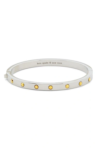 Kate Spade New York Set In Stone Metal Hinged Bangle Bracelet In Two Tone