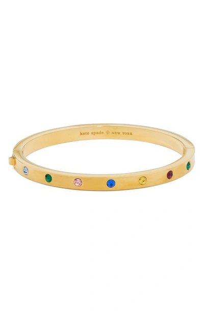 Kate Spade Set In Stone Hinged Bangle In Yellow Gold Multi