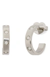 Kate Spade New York Set In Stone Huggie Hoop Earrings In Silver