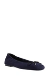 Stuart Weitzman Gabby Leather Ballet Flat In Nice Blue