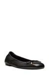 Stuart Weitzman Bardot Lambskin Bow Ballerina Flats In Black