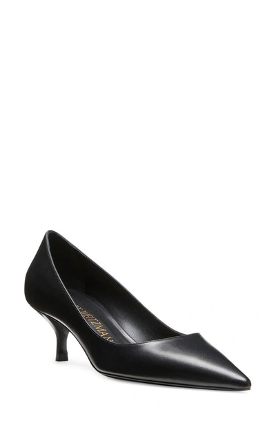 Stuart Weitzman Stuart Kitten Pump In Black