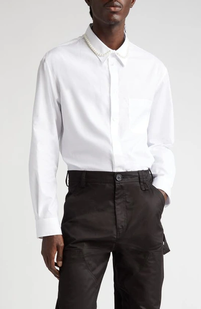 Simone Rocha Classic Shirt With Decorated Collar In White