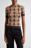 ETRO SHORT SLEEVE WOOL RIB KNIT TOP