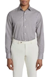 Jack Victor Landsdowne Print Cotton Dress Shirt In Tan