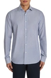 Jack Victor Aaron Stripe Cotton Button-up Shirt In Navy