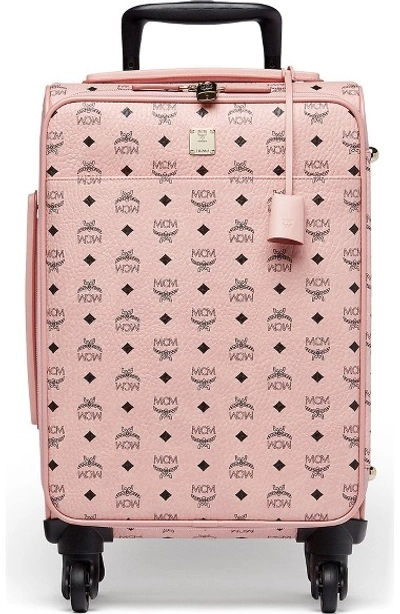 Mcm Voyager Visetos Travel Trolley/rolling Carryon Suitcase, Pink In Soft Pink