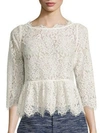 JOIE Koda Lace Peplum Top,0400094311420