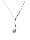 MAJORICA 12MM Grey Organic Pearl & Crystal Pendant Necklace