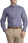 TAILORBYRD TAILORBYRD REGULAR FIT WINDOWPANE STRETCH COTTON BUTTON-DOWN SHIRT