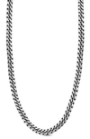 YIELD OF MEN STERLING SILVER OXIDIZED CURB CHAIN NECKLACE