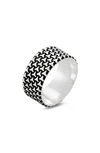 Yield Of Men Sterling Silver Oxidized Band Ring In Silver
