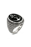 YIELD OF MEN YIELD OF MEN STERLING SILVER ANCHOR SIGNET RING