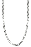 Yield Of Men Silver Square Curb Chain Necklace In Silver