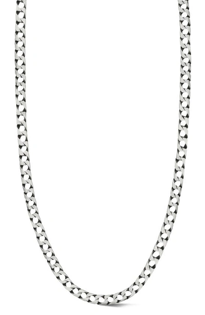 Yield Of Men Silver Square Curb Chain Necklace