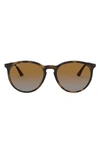 RAY BAN 53MM POLARIZED ROUND SUNGLASSES,RB427453-YP