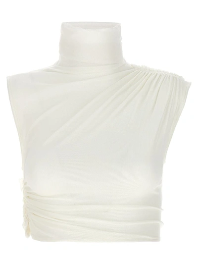 Atlein Draped Top In White