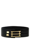 Etro Rectangle-buckle Leather Belt In Black