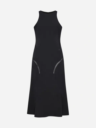 Rohe Lace-detail Racer-neckline Midi Dress In Black