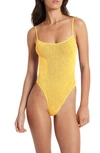 Bondeye Low Palace Textured Open Back One-piece Swimsuit In Sunny Eco