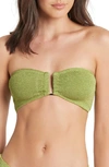 Bondeye Blake Bandeau Bikini Top In Citron Shimmer