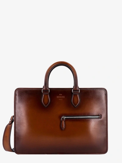Berluti Un Jour Leather Briefcase In Brown