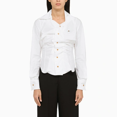 Vivienne Westwood Orb-logo Long-sleeve Shirt In White