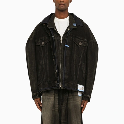 Miharayasuhiro Triple Layered Denim Jacket In Black