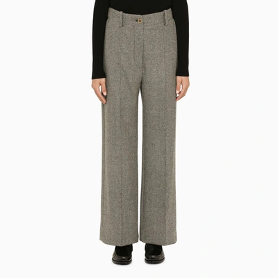 PATOU GREY HERRINGBONE REGULAR TROUSERS