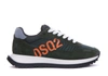 Dsquared2 Low-top Running Sneakers With Logo Print In Green