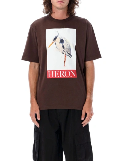 Heron Preston Heron Bird Painted Tee In Brown Red