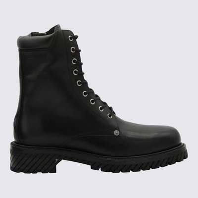 OFF-WHITE OFF-WHITE BLACK LEATHER BOOTS