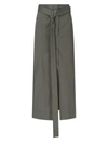 Sa Su Phi Cotton Skirt With Adjustable Waist And Front Slit In Gray