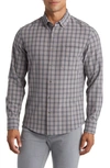 Mizzen + Main City Trim Fit Nickel Houston Plaid Flannel Button-down Shirt In Gray