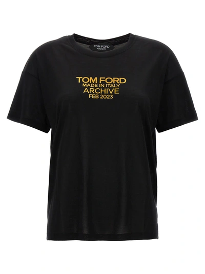 TOM FORD LOGO PRINT T-SHIRT BLACK