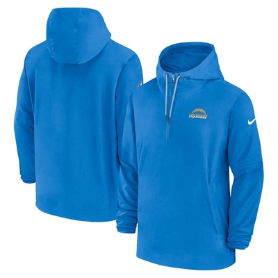 Nike Los Angeles Chargers Sideline Menâs  Men's Nfl 1/2-zip Hooded Jacket In Blue