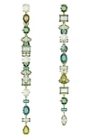Swarovski 'gema' Asymmetric Crystal Drop Earrings In Green