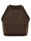 Balmain Mini Monogram Jaquard Crop Top