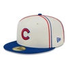 New Era Men's  Cream, Royal Chicago Cubs Chrome Sutash 59fifty Fitted Hat In Cream