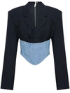 DION LEE DION LEE CORSET-STYLE CROPPED BLAZER