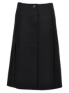 Lanvin A-line Wool Skirt Button Detail