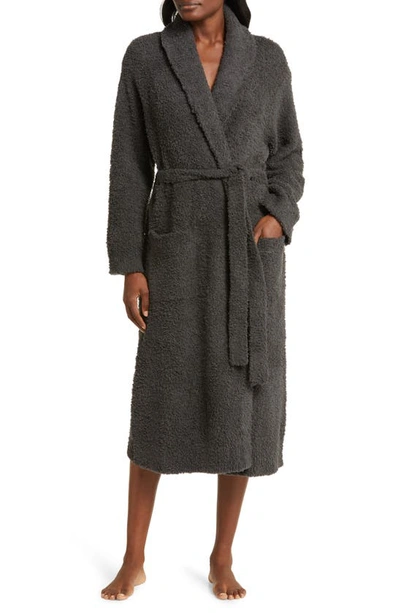 Barefoot Dreams Cozychic Shawl-collar Dressing Gown In Carbon