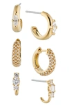 Nadri Cleo Hoop Triple Earring Set In Gold