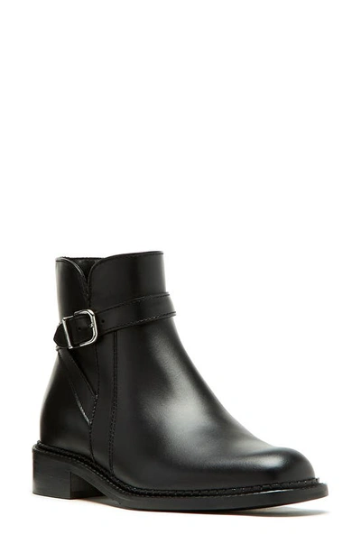 La Canadienne Sarah Leather Buckle Ankle Boots In Black